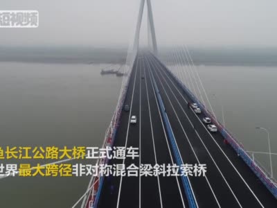 嘉鱼长江公路大桥通车 结束咸宁没有长江大桥的历史
