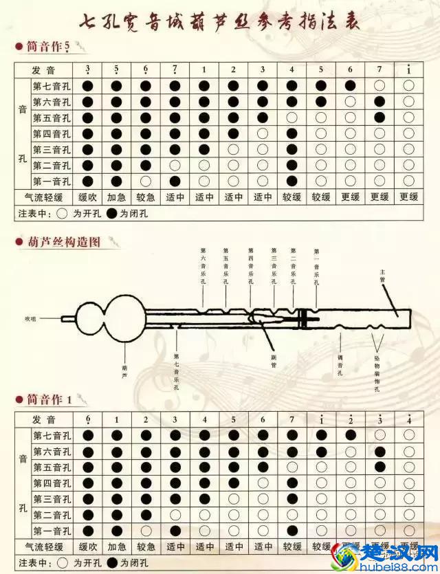 葫芦丝6孔教程指法图片